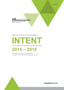E.1 SOIMINISTRY OF EDUCATION STATEMENT OF INTENT 2014 – 2018