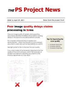 THE  PS Project News ISSUE 16 April 29, 2011