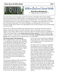 Tales from the Blue Book  Vol. 1 William Bull and Sarah Wells Stone House Association, Inc.