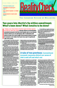 Volume 2, Number 1, AprilThis issue checks up on: sustainability and equity page 2 real costs of quebec ice storm