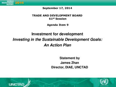 Investment for development: Investing in the Sustainable Development Goals: An Action Plan
