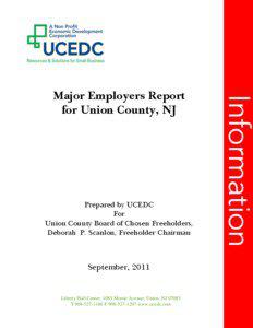 Prepared by UCEDC For Union County Board of Chosen Freeholders,