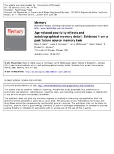 This article was downloaded by: [University of Chicago] On: 05 January 2012, At: 11:16 Publisher: Psychology Press Informa Ltd Registered in England and Wales Registered Number: Registered office: Mortimer House,