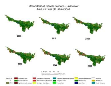 Unconstrained Growth Scenario - Landcover Juan De Fuca (JF) Watershed