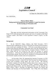 立法會 Legislative Council LC Paper No. CB[removed]Ref: CB2/PL/HA  Panel on Home Affairs