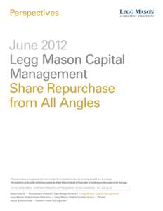 Perspectives  June 2012 Legg Mason Capital Management Share Repurchase