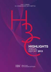 HAUT CONSEIL DU COMMISSARIAT AUX COMPTES HIGHLIGHTS ANNUAL REPORT 2013