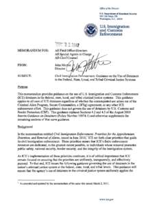 Office ofthe Director  u.s. Department of Homeland Security 500 12th Street, SW Washington, D.C[removed]