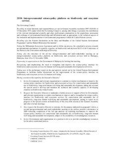 [removed]Intergovernmental science-policy platform on biodiversity and ecosystem services The Governing Council,