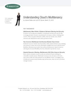 FOR: Application Development & Delivery professionals  Understanding Cloud’s Multitenancy