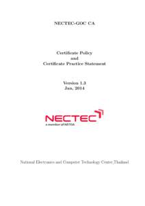 NECTEC-GOC CA  Certificate Policy and Certificate Practice Statement