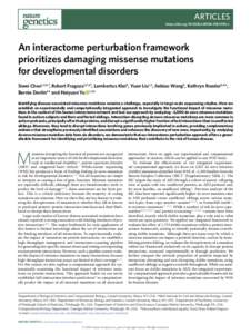 Articles https://doi.orgs41588z An interactome perturbation framework prioritizes damaging missense mutations for developmental disorders