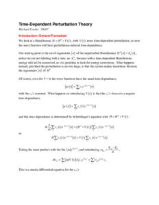 Time-Dependent Perturbation Theory