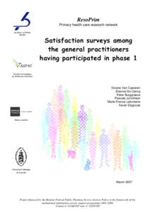 ResoPrim Primary health care research network Institute of Public Health  Satisfaction surveys among
