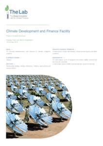 Climate Development and Finance Facility Phase 2 Analysis Summary Padraig Oliver and Martin Stadelmann 13 OctoberGOAL —