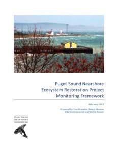 Puget Sound Nearshore Ecosystem Restoration Project Monitoring Framework February 2013 Prepared by Tess Brandon, Nancy Gleason, Charles Simenstad, and Curtis Tanner