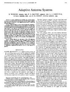 PROCEEDINGS OF THE IEEE, VOL. 55, NO. 12, DECEMBERAdaptive Antenna Systems IEEE, P. E. MANTEY, MEMBER,