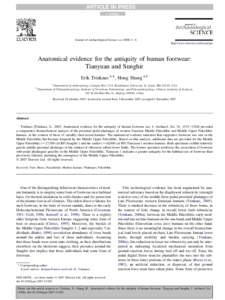 ARTICLE IN PRESS + MODEL  Journal of Archaeological Science xx1e6