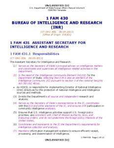 UNCLASSIFIED (U) U.S. Department of State Foreign Affairs Manual Volume 8 FAM/FAH Template
