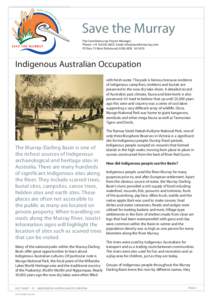 Fact sheet 1 Indigenous Australian Occupation.indd