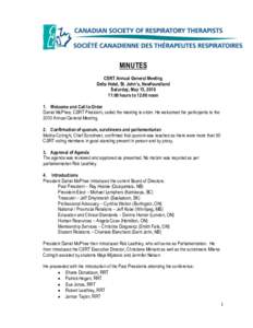 2010 CSRT Annual General Meeting Minutes