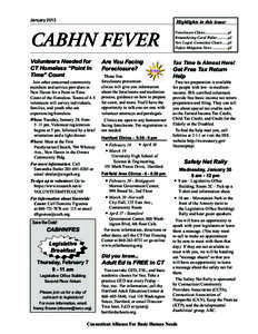 January[removed]Highlights in this issue: CABHN FEVER Volunteers Needed for