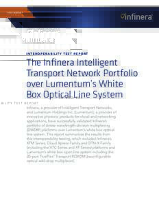 TEST REPORT  INTEROPERABILITY TEST REPORT The Infinera Intelligent Transport Network Portfolio