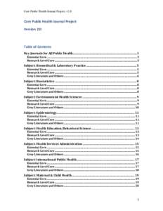Core Public Health Journal Project, v2.0  Core	
  Public	
  Health	
  Journal	
  Project	
  	
   Version	
  2.0	
   	
  