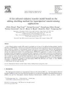 ARTICLE IN PRESS  Journal of Quantitative Spectroscopy & Radiative Transfer[removed]–263 www.elsevier.com/locate/jqsrt