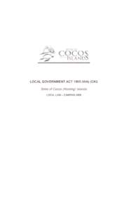 LOCAL GOVERNMENT  ACT[removed]WA) (CKI) Shire of Cocos (Keeling) Islands LOCAL LAW - CAMPING 2009
