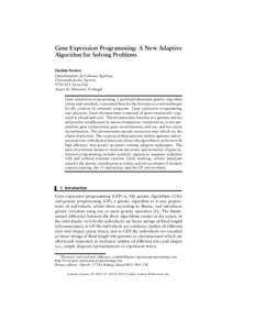 Gene Expression Programming: A New Adaptive Algorithm for Solving Problems