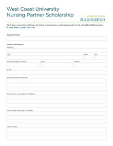 West Coast University Nursing Partner Scholarship ONLINE RN TO BSN  Application