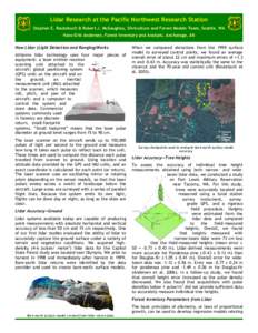 Lidar Research at the Pacific Northwest Research Station Stephen E. Reutebuch & Robert J. McGaughey, Silviculture and Forest Models Team, Seattle, WA Hans-Erik Andersen, Forest Inventory and Analysis, Anchorage, AK How L