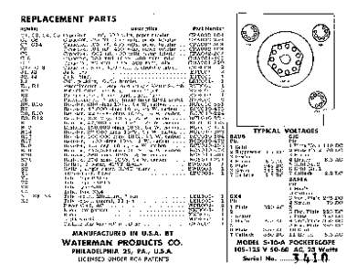 Waterman S-10-A Oscilloscope schematic