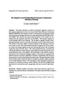 Copyright © 2011 Tech Science Press  CMC, vol.26, no.3, pp, 2011 H-Adaptive Local Radial Basis Function Collocation Meshless Method