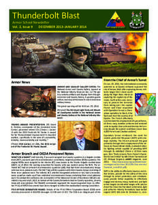 Thunderbolt Blast  Armor School Newsletter Vol. 2, Issue 9 DECEMBER 2013-JANUARY 2014