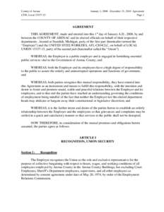 County of Arenac USW, Local[removed]January 1, [removed]December 31, 2010 Agreement Page 1
