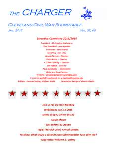 The  CHARGER Cleveland Civil War Roundtable Jan., 2016