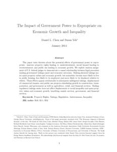 The Impact of Government Power to Expropriate on Economic Growth and Inequality Daniel L. Chen and Susan Yeh⇤ JanuaryAbstract