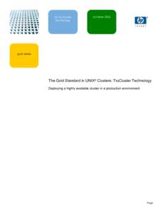 hp TruCluster technology octobergold series