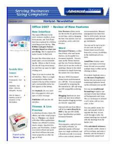 Horizon Newsletter  December 2007 OfficeReview of New Features New Interface