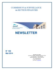 COMMISSION de SURVEILLANCE du SECTEUR FINANCIER NEWSLETTER  N° 160