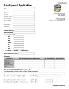 Print Form  Employment Application Date:  Name: