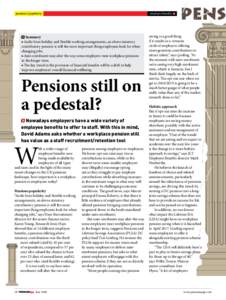 PENSIONS  pensions’ popularity employee benefits