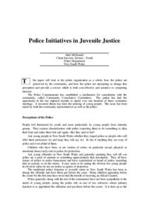 Police initiatives in juvenile justice