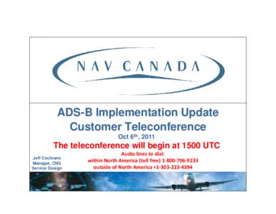 Microsoft PowerPoint - NAV CANADA ADS-B Update - Oct 2011.ppt
