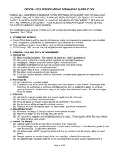 Microsoft Word - Super Stock Official Rules 2013.doc