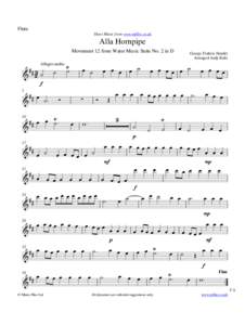 Flute Sheet Music from www.mfiles.co.uk Alla Hornpipe Movement 12 from Water Music Suite No. 2 in D