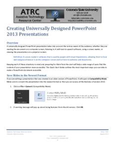 Creating Universally Designed PPT 2013 Documents