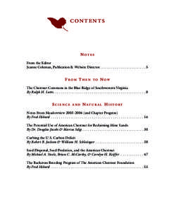 CONTENTS  NOTES From the Editor Jeanne Coleman, Publication & Website Director. . . . . . . . . . . . . . . . . . . . . . . . 5
